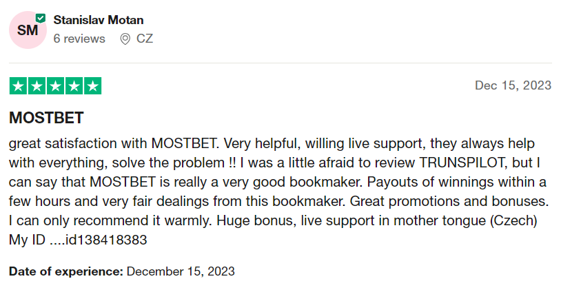 Le recensioni di Mostbet sull'assistenza clienti